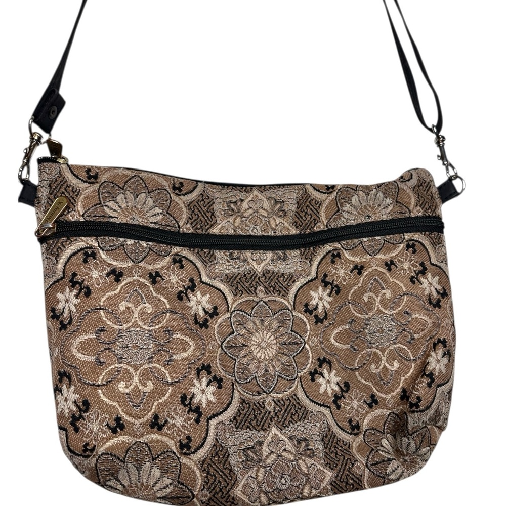 Vintage Danny K Floral Tapestry Crossbody Bag